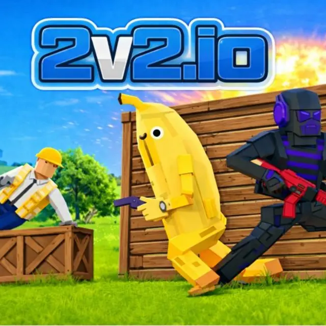 Arena shooter with players building walls and ramps around each other during a duel