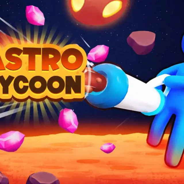 Miner vacuuming crystals from an alien surface in a space tycoon game