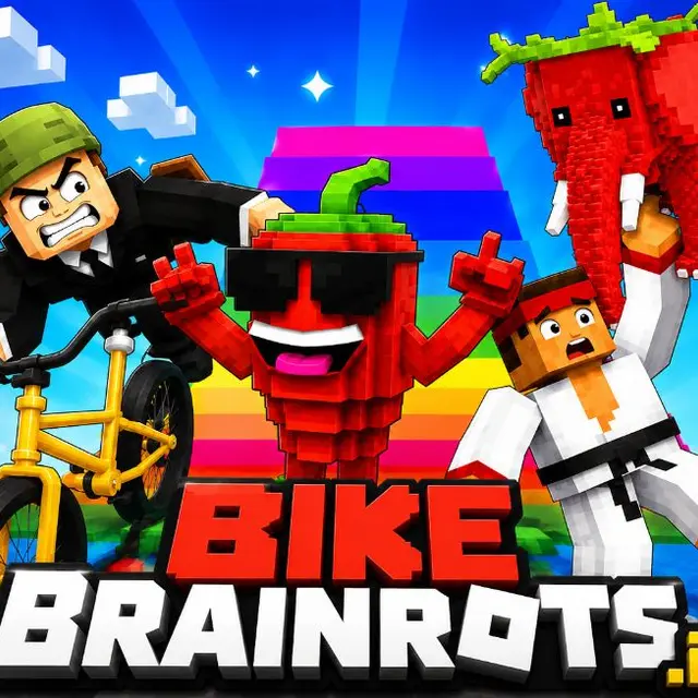 Bike riding along a narrow beam on a sky obstacle course