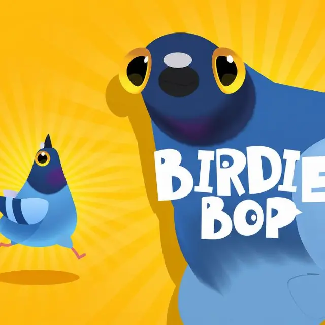 Bird character tapping through obstacles in time with a beat indicator