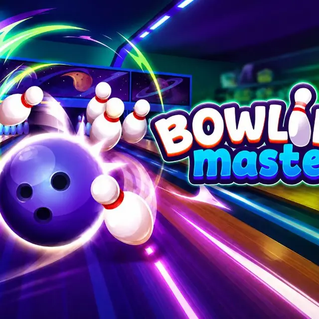 Bowling ball travelling towards pins down a lane