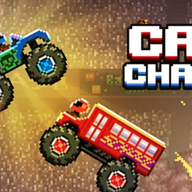 Cars ramming each other in a closed arena with hazards