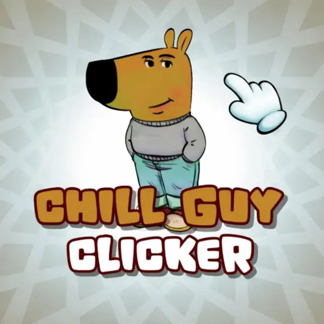 Meme dog character with a points counter and upgrade list