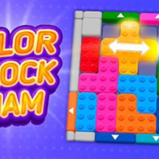 Crowded board of coloured blocks with matching coloured doors