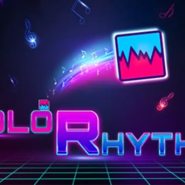 Coloured notes arriving in lanes in time with a pulsing background