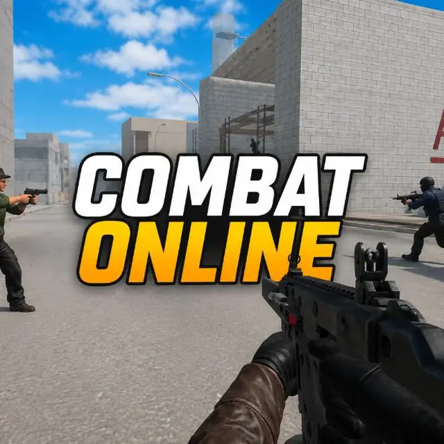 First person shooter view in a multiplayer map with opponents ahead