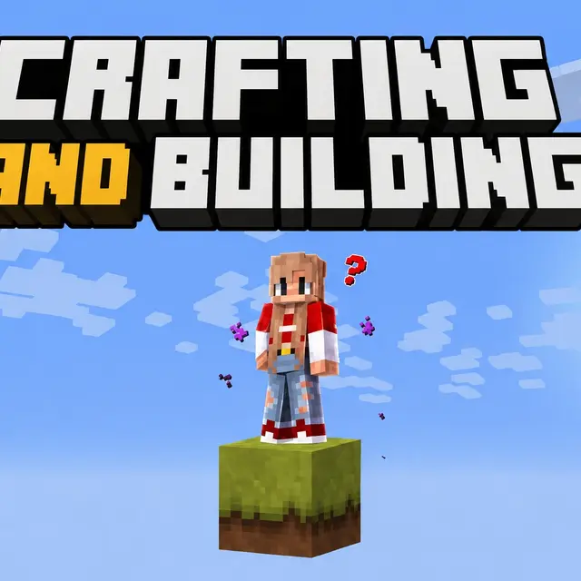 Blocky open world with a partially built structure