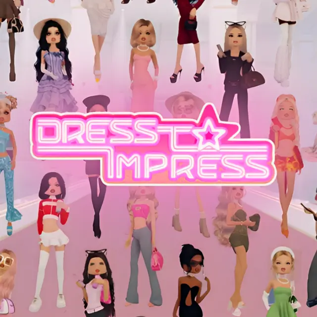 Character on a runway with a themed outfit and other players watching