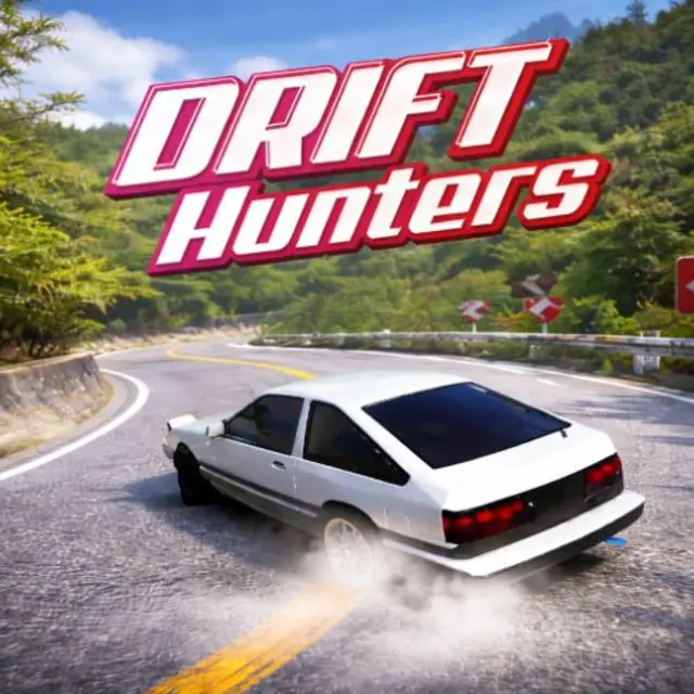 Car holding a drift angle around a corner with a score multiplier on screen