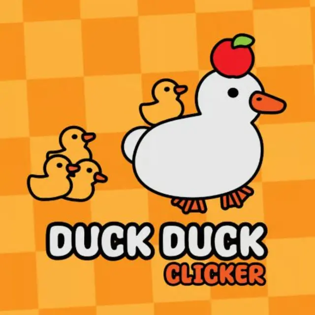 Cartoon duck wearing a hat beside a coin counter and upgrade list