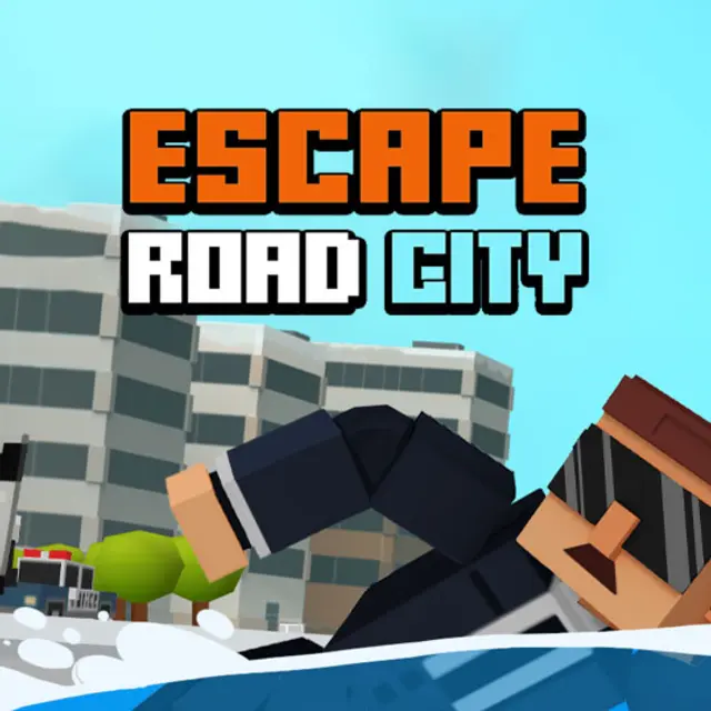 Car speeding through a city as streets close behind it