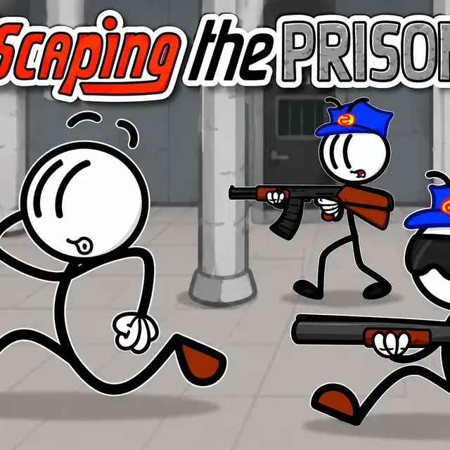 Stickman prisoner presented with three labelled escape options