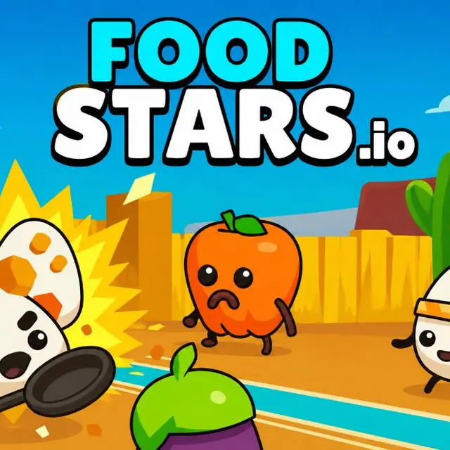 Armed food characters fighting in a shrinking arena with rolling hazards