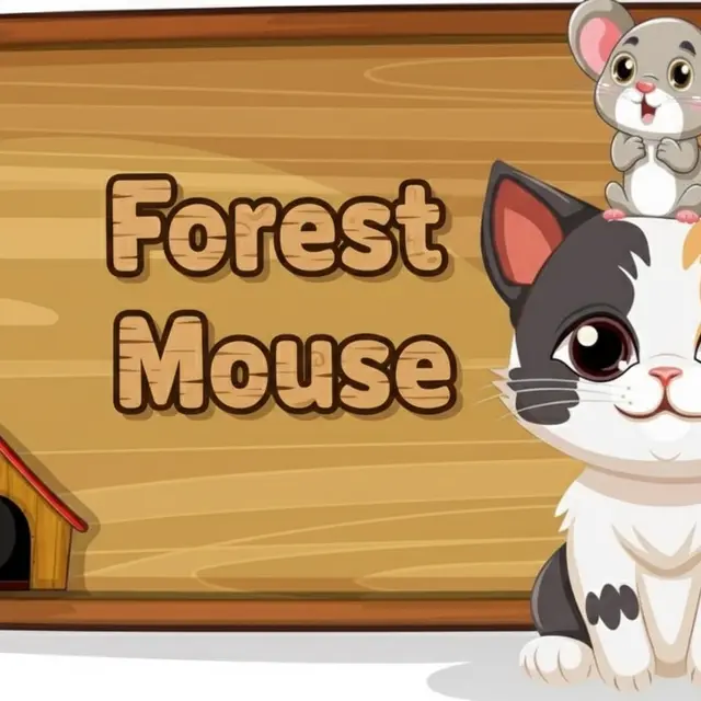Mouse on a forest floor beside an enormous fallen branch
