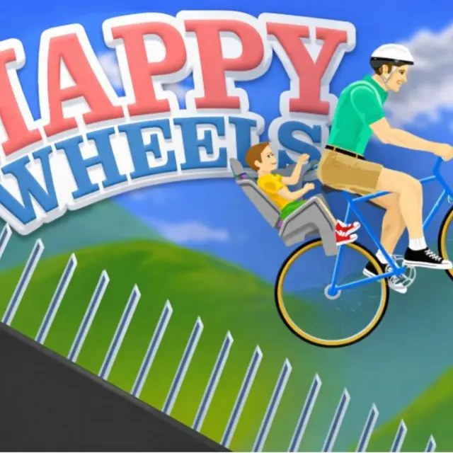 Ragdoll rider on an absurd vehicle mid-crash on an obstacle course