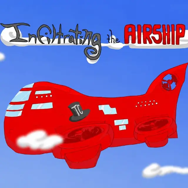 Stickman character choosing between several routes onto an airship