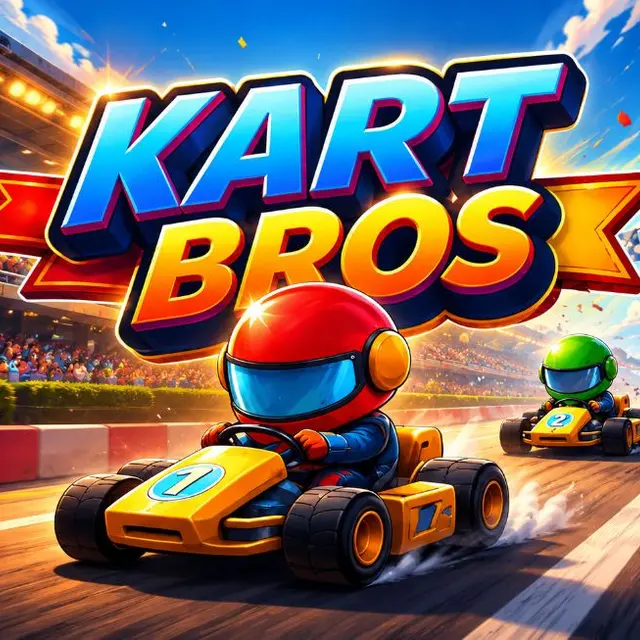 Karts drifting round a corner with power-up boxes on the track