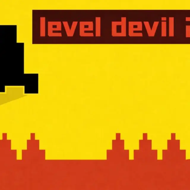 Platformer stage where the floor is vanishing beneath a small character