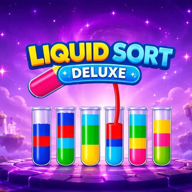 Row of tubes holding layers of different coloured liquid