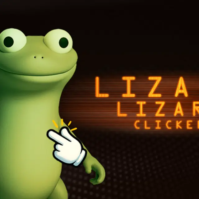 Simple clicker interface with a lizard character and upgrade rows