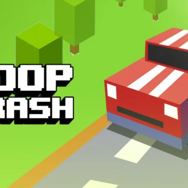 Car on a looping neon track at high speed