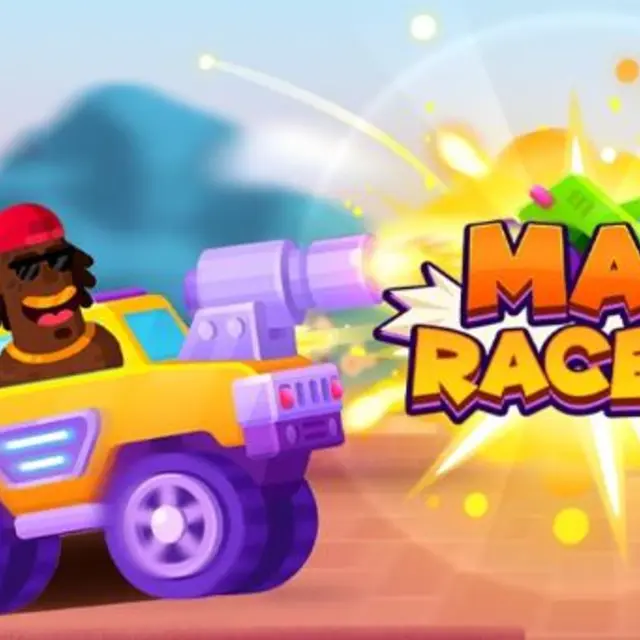 Damaged cars colliding on a track with a weapon pickup ahead