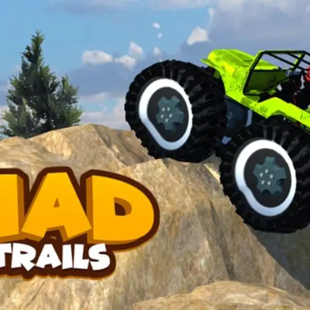 Off road vehicle climbing a steep slope with wheels lifting
