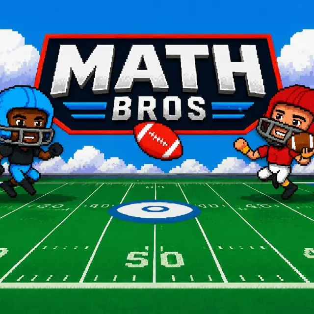 Football field with a sum displayed above the line of scrimmage