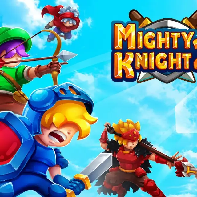 Armoured knight striking through a crowd of enemies with allies nearby