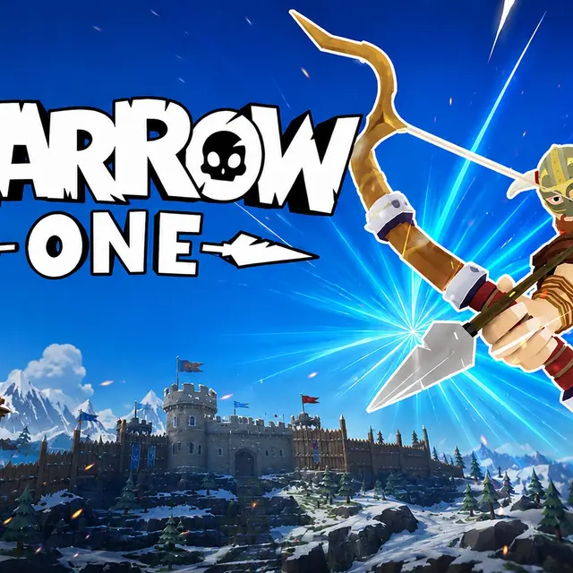 Archer drawing a bow on castle ramparts in a multiplayer arena