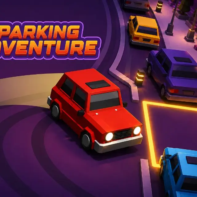 Car approaching a parking gap between moving vehicles