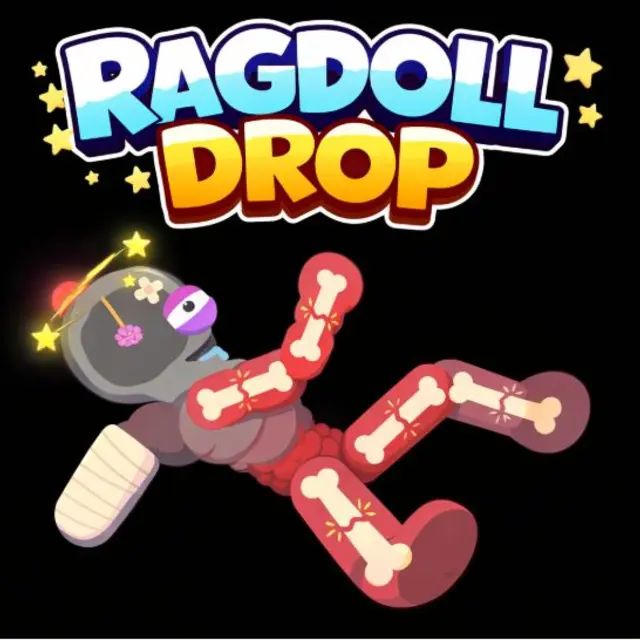 Ragdoll tumbling past beams and platforms during a long fall