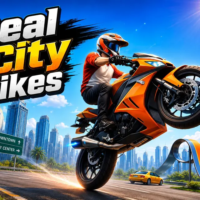 Motorcycle weaving between traffic on a city highway