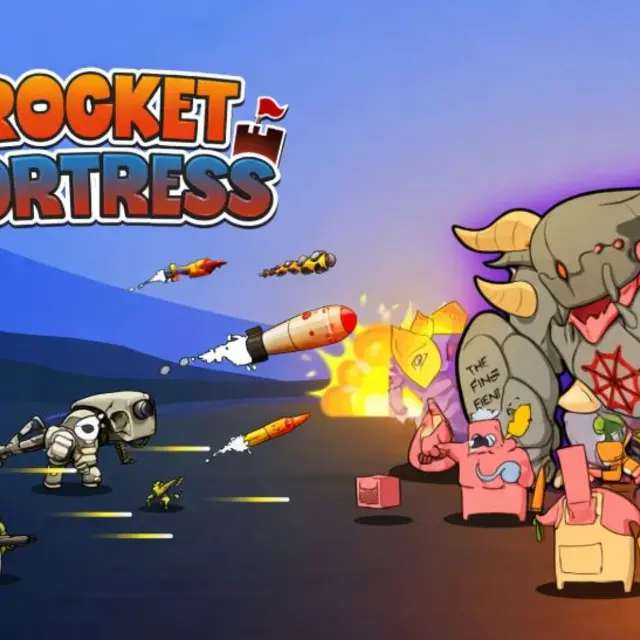 Fortress firing missiles at an advancing wave of enemies