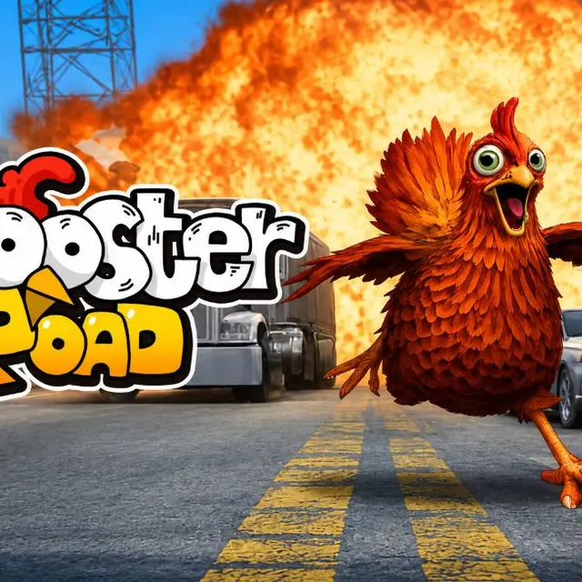 Animal character waiting at the edge of a busy road in a crossing game