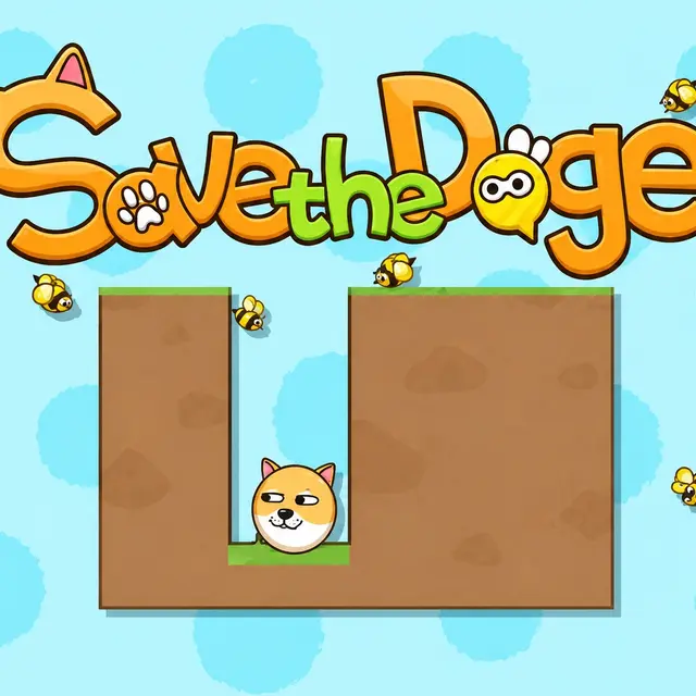 Drawn line shielding a puppy from approaching bees