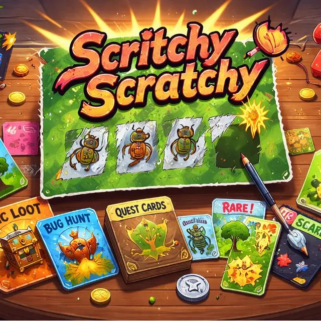 Scratch cards with revealed symbols and a tier upgrade list