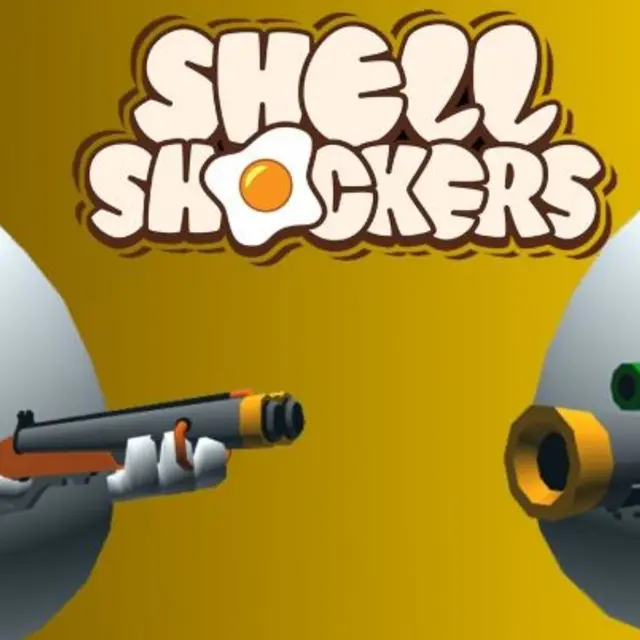 Armed egg characters fighting in a three dimensional arena shooter