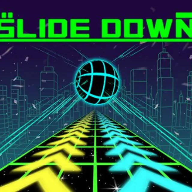 Figure sliding down a glowing futuristic tube past barriers