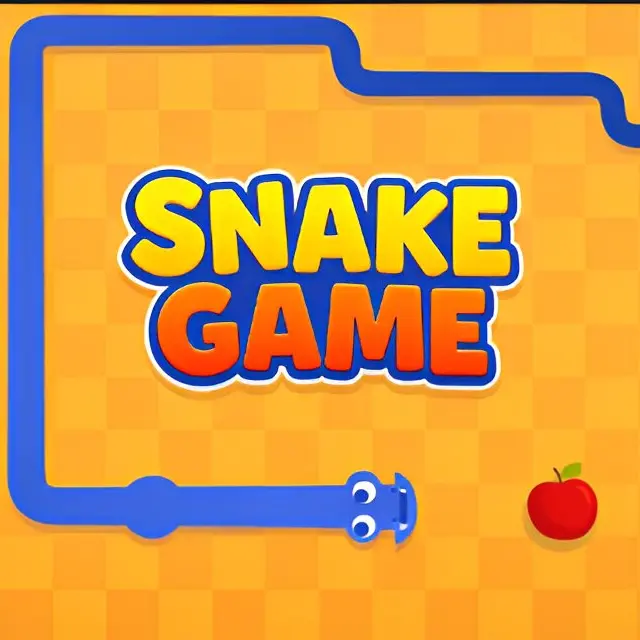 Grid snake coiled around a single apple