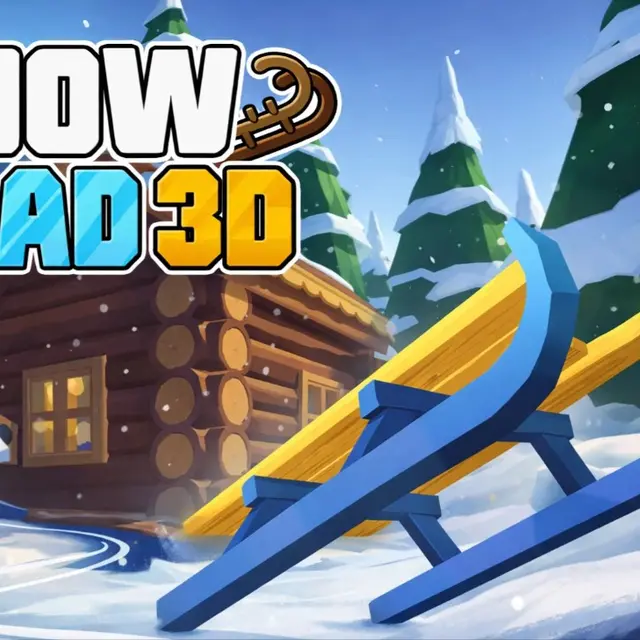 Sled on a defined snowy track with obstacles in repeating arrangements
