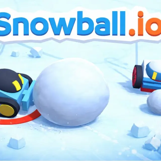 Players rolling snowballs on a shrinking iceberg above water