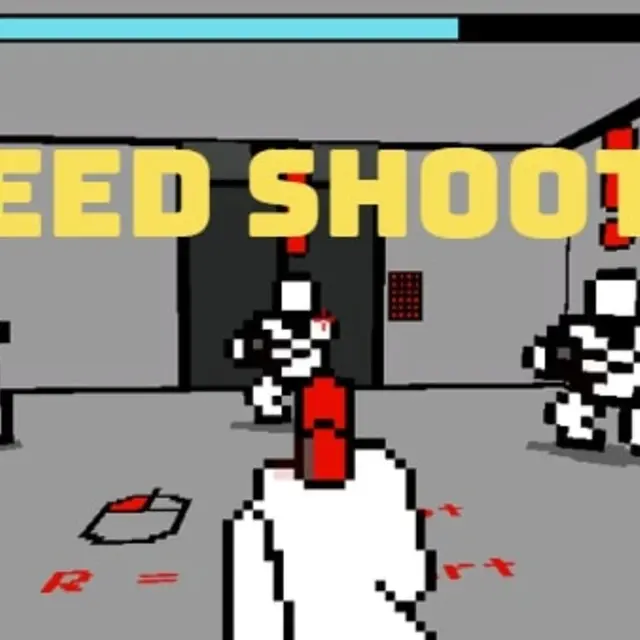 Shooter standing still in a corridor taking an aimed shot