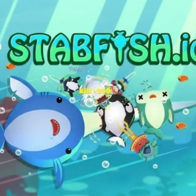 Tusked fish charging past each other in an underwater arena