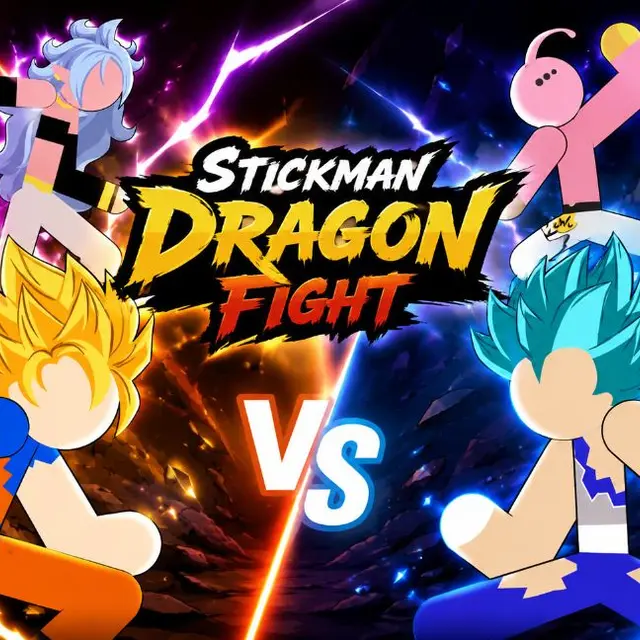 Two stick figures charging energy for a blast in an anime style battle