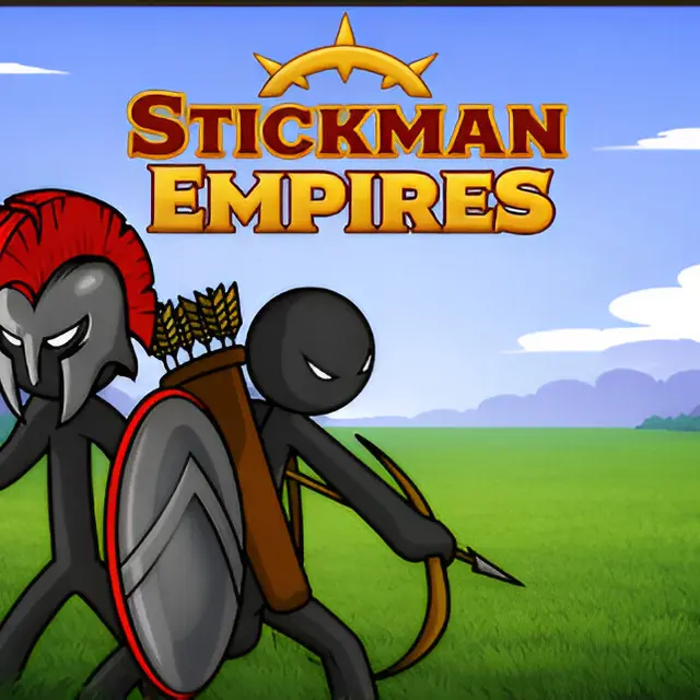 Two stickman armies meeting in the middle of a single lane
