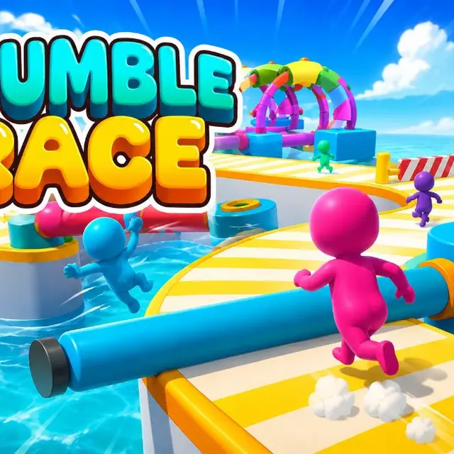 Runner slowing before a swinging hazard on an obstacle course