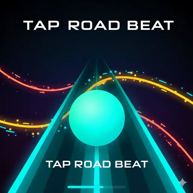 Neon path turning sharply with a marker on the beat