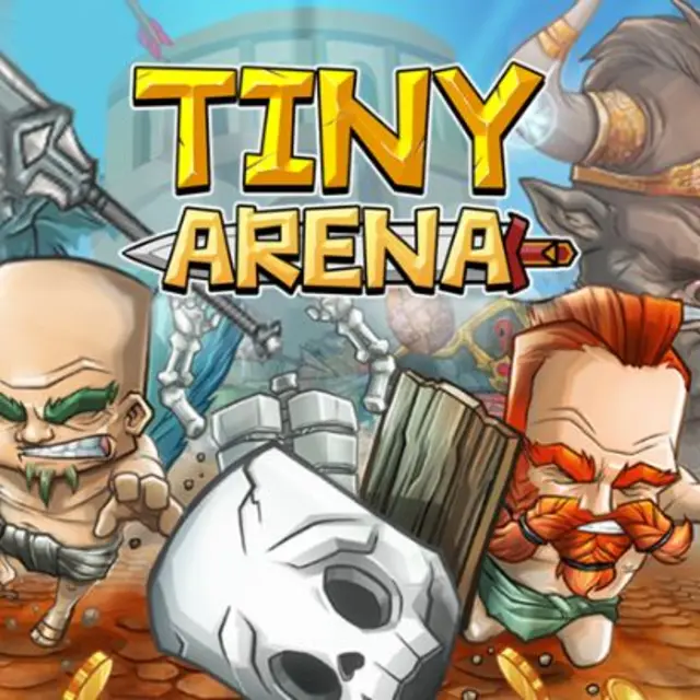 Small gladiator fighting in a compact arena with equipment panels