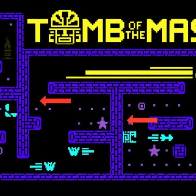 Neon maze with a character sliding toward a wall past spikes